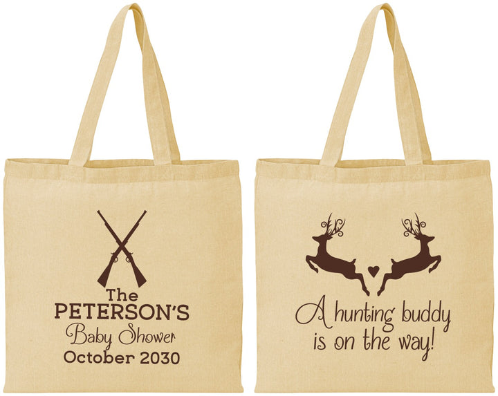 Personalized Baby Shower Cotton Tote Bags - Hunting Buddy | 90125