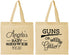Personalized Baby Shower Cotton Tote Bags - Guns Or Glitter | 90130