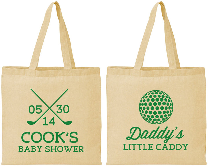 Personalized Baby Shower Cotton Tote Bags - Golf Little Caddy | 90135