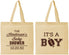 Personalized Baby Shower Cotton Tote Bags - Football | 90142