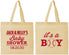 Personalized Baby Shower Cotton Tote Bags - Baseball Its A Boy | 90143