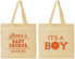 Personalized Baby Shower Cotton Tote Bags - Basketball Its A Boy | 90144