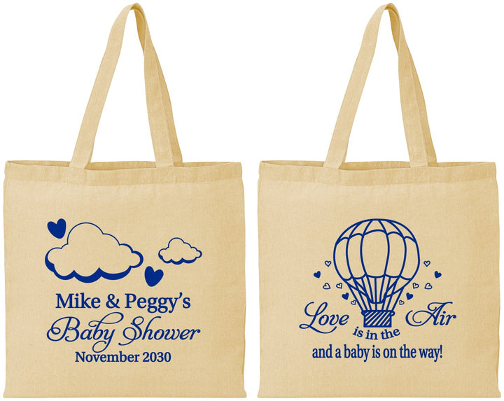 Personalized Baby Shower Cotton Tote Bags - Love Is In The Air | 90163