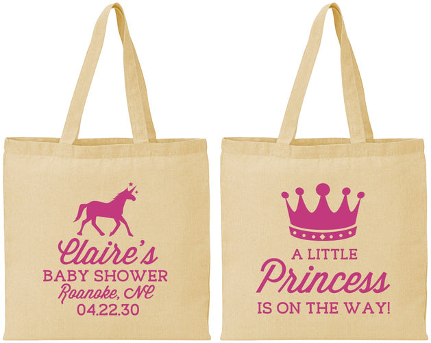 Personalized Baby Shower Cotton Tote Bags - Little Princess | 90174