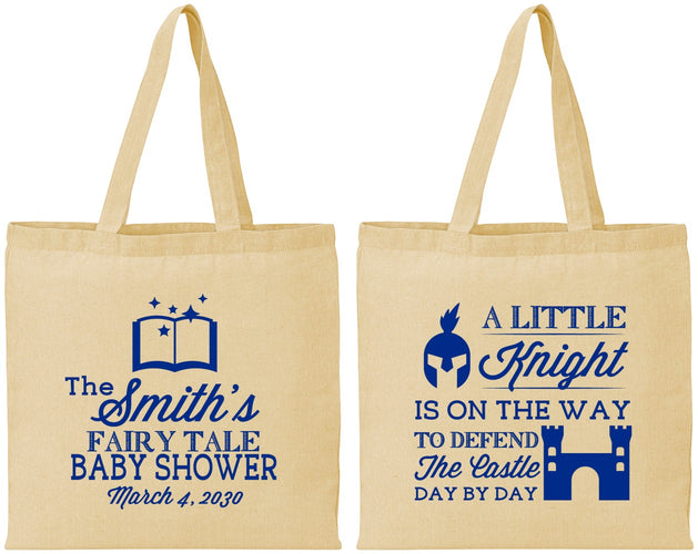 Personalized Baby Shower Cotton Tote Bags - Little Knight | 90175