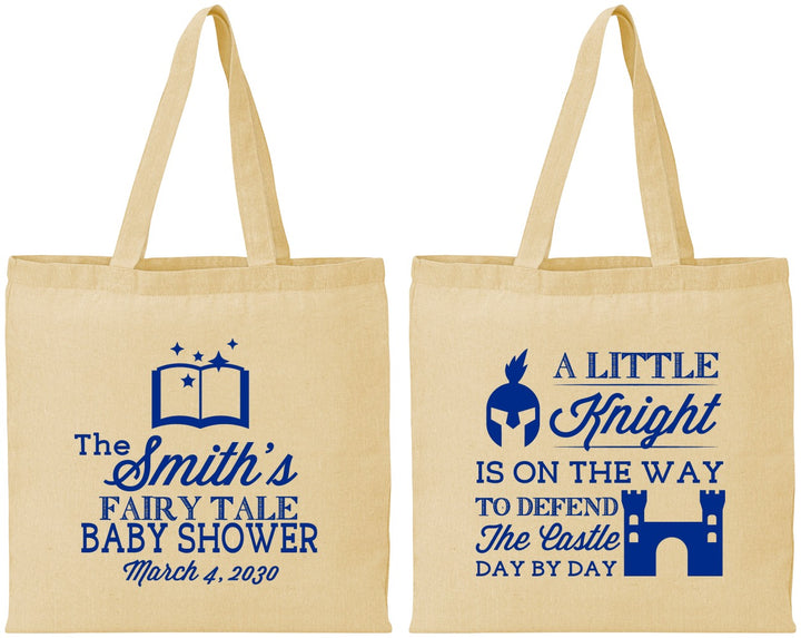 Personalized Baby Shower Cotton Tote Bags - Little Knight | 90175