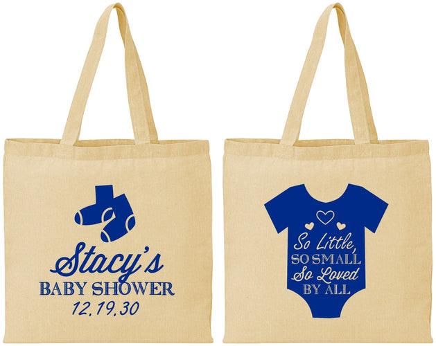 Personalized Baby Shower Cotton Tote Bags - Loved By All | 90188