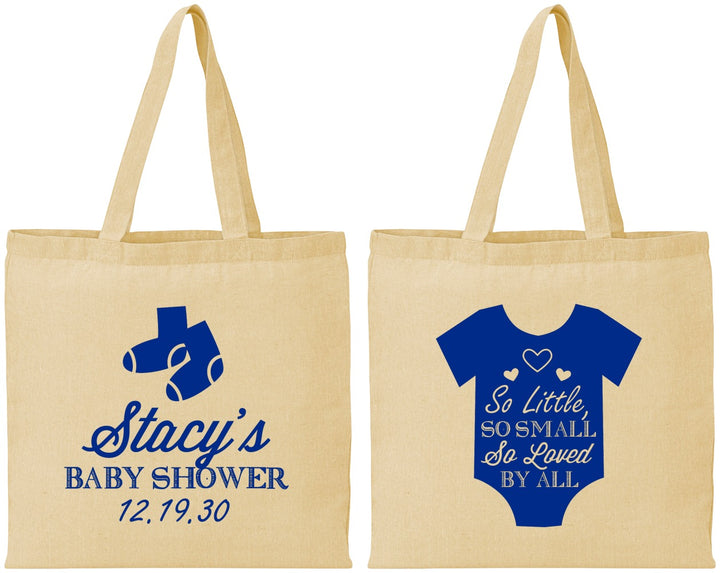 Personalized Baby Shower Cotton Tote Bags - Loved By All | 90188