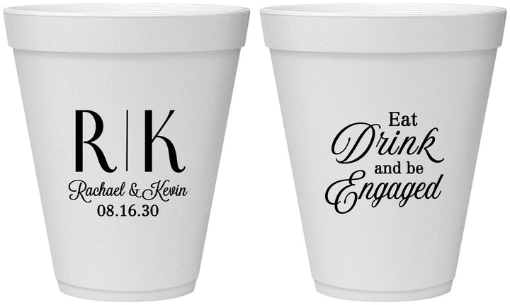 Personalized Engagement 12 oz Foam Cups - Eat Drink Be Engaged | 10000