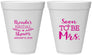 Personalized Bridal Shower 12 oz Foam Cups - Soon To Be Mrs | 100013
