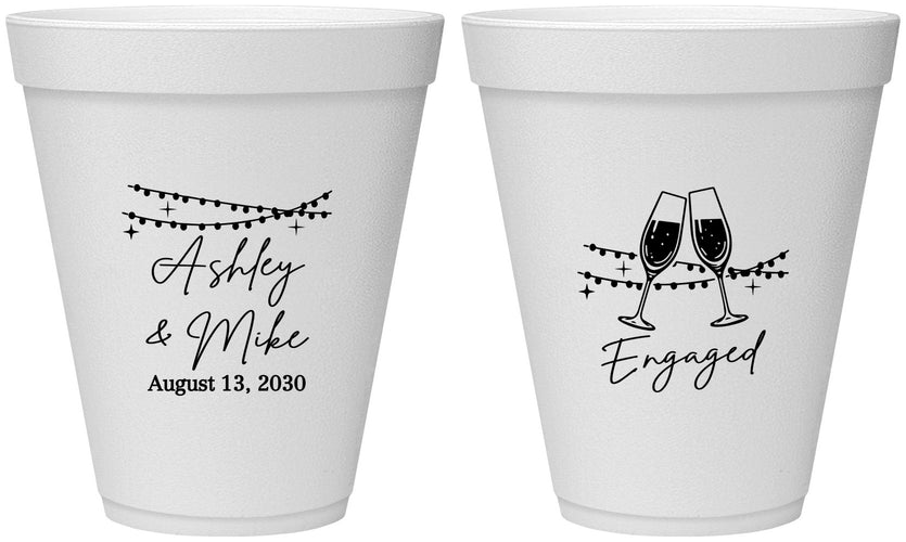 Personalized Engagement 12 oz Foam Cups - Engaged | 10007