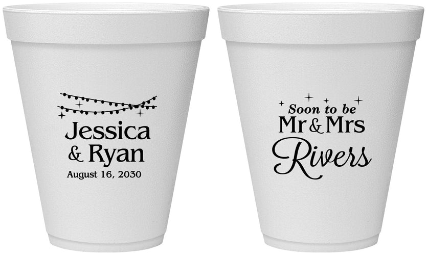 Personalized Engagement 12 oz Foam Cups - Soon To Be Mr And Mrs | 10008