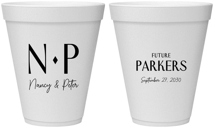 Personalized Engagement 12 oz Foam Cups - Future | 10010