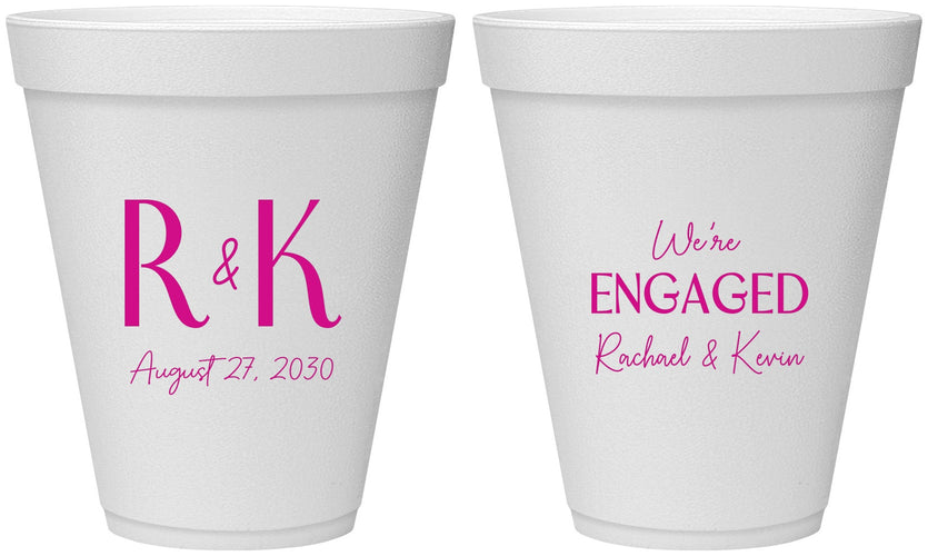 Personalized Engagement 12 oz Foam Cups - We Are Engaged | 10011