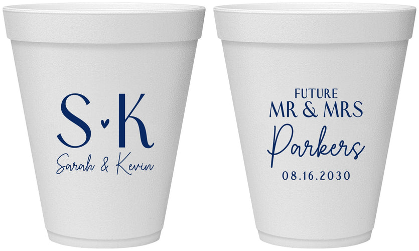 Personalized Engagement 12 oz Foam Cups - Future Mr And Mrs | 10012