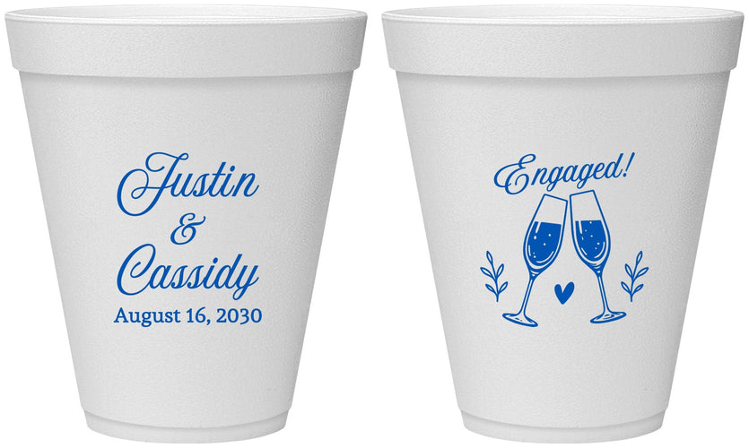 Personalized Engagement 12 oz Foam Cups - Engaged | 10013
