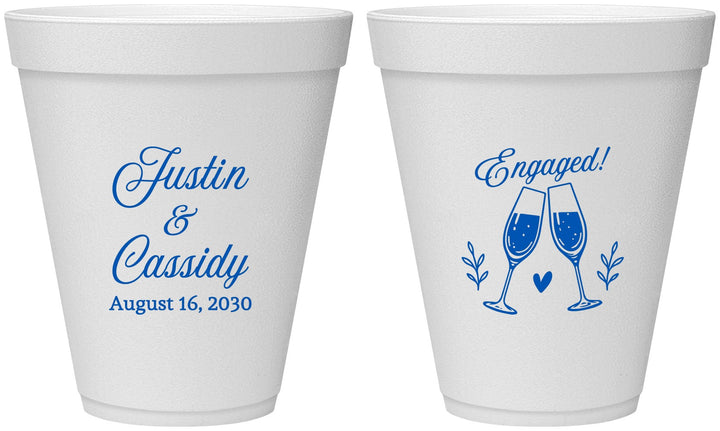 Personalized Engagement 12 oz Foam Cups - Engaged | 10013