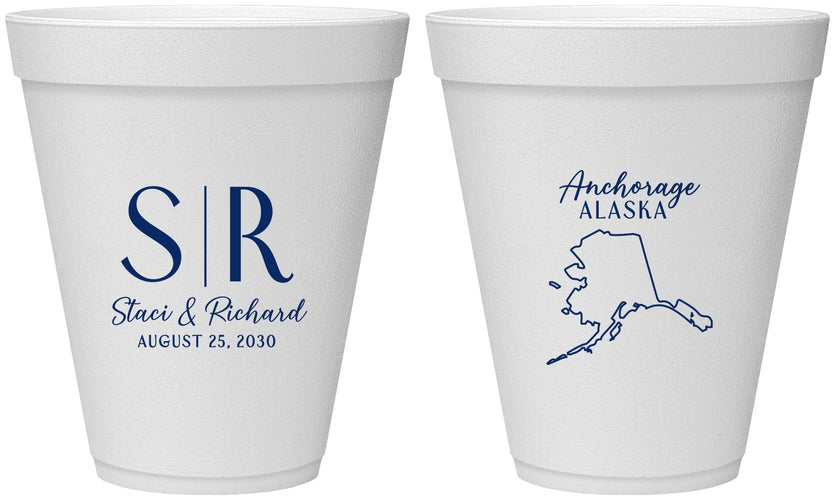 Personalized Wedding 12 oz Foam Cups - Alaska | 101