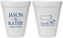 Personalized Wedding 12 oz Foam Cups - Massachusetts | 120