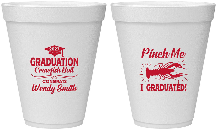 Personalized Graduation 12 oz Foam Cups - Class Of 2027 Crawfish Boil | 130001