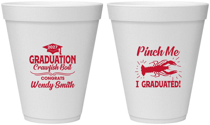 Personalized Graduation 12 oz Foam Cups - Class Of 2027 Crawfish Boil | 130001