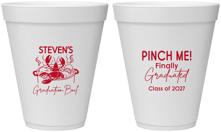 Personalized Graduation 12 oz Foam Cups - Class Of 2027 Crawfish Boil | 130004