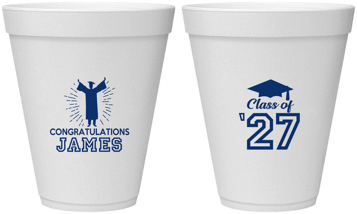 Personalized Graduation 12 oz Foam Cups - Class Of 2027 Congratulations | 130024