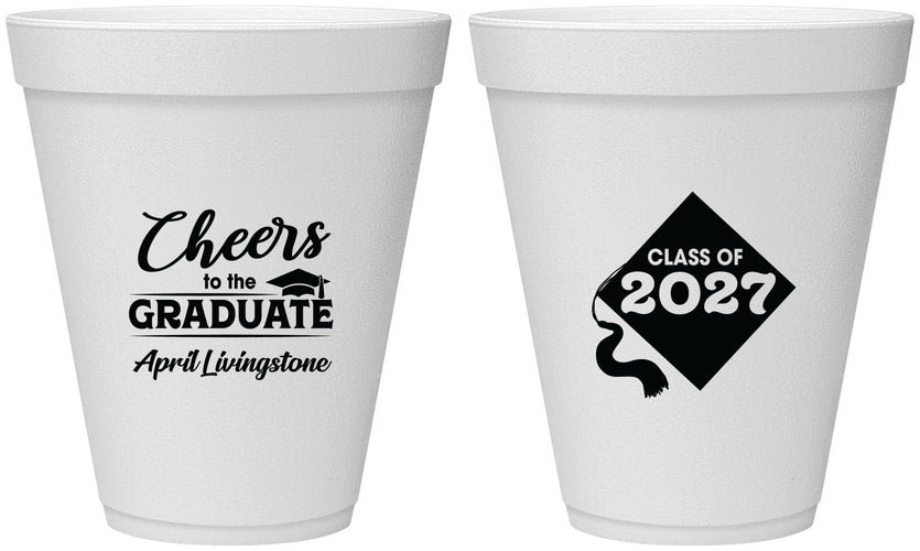 Personalized Graduation 12 oz Foam Cups - Class Of 2027 Tassel Hassel | 130033