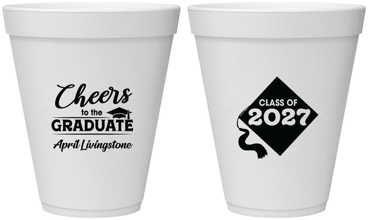 Personalized Graduation 12 oz Foam Cups - Class Of 2027 Tassel Hassel | 130033