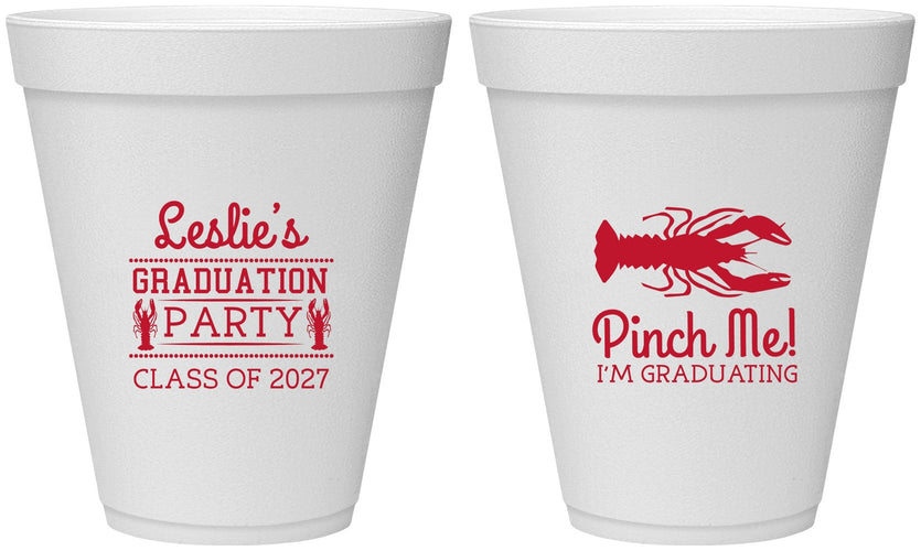Personalized Graduation 12 oz Foam Cups - Class Of 2027 Crawfish Boil | 130042
