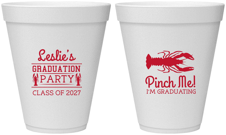Personalized Graduation 12 oz Foam Cups - Class Of 2027 Crawfish Boil | 130042