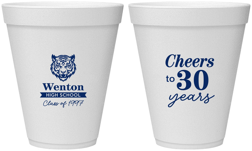 Personalized Class Reunion 12 oz Foam Cups - Class Of 1997 30 Year | 140002