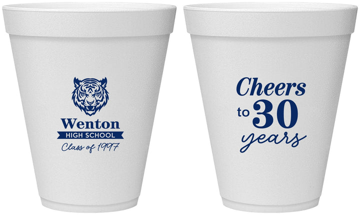 Personalized Class Reunion 12 oz Foam Cups - Class Of 1997 30 Year | 140002