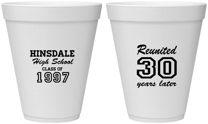 Personalized Class Reunion 12 oz Foam Cups - Class Of 1997 30 Year | 140012