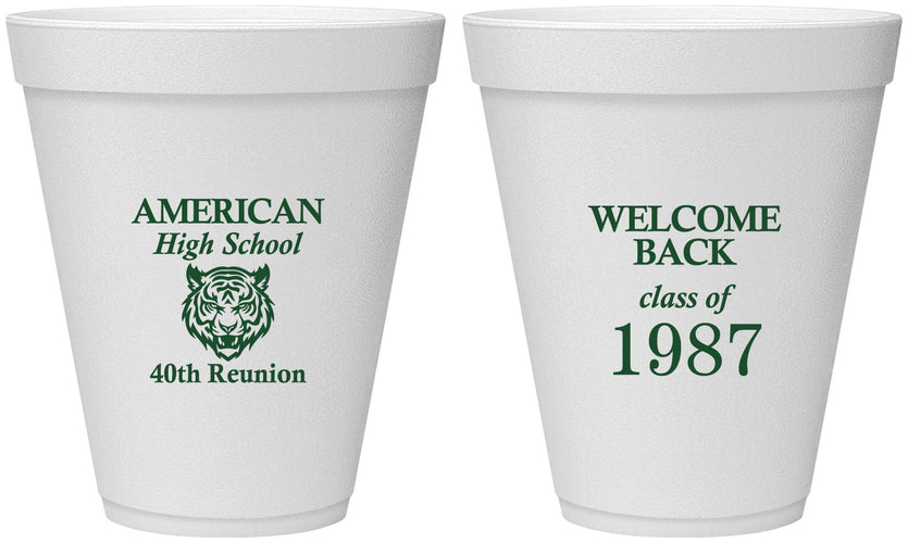 Personalized Class Reunion 12 oz Foam Cups - Class Of 1987 40 Year | 140013