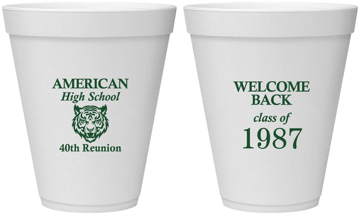 Personalized Class Reunion 12 oz Foam Cups - Class Of 1987 40 Year | 140013