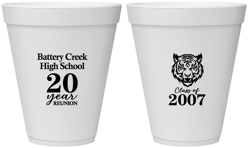 Personalized Class Reunion 12 oz Foam Cups - Class Of 2007 20 Year | 140016