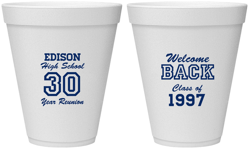 Personalized Class Reunion 12 oz Foam Cups - Class Of 1997 30 Year | 140022