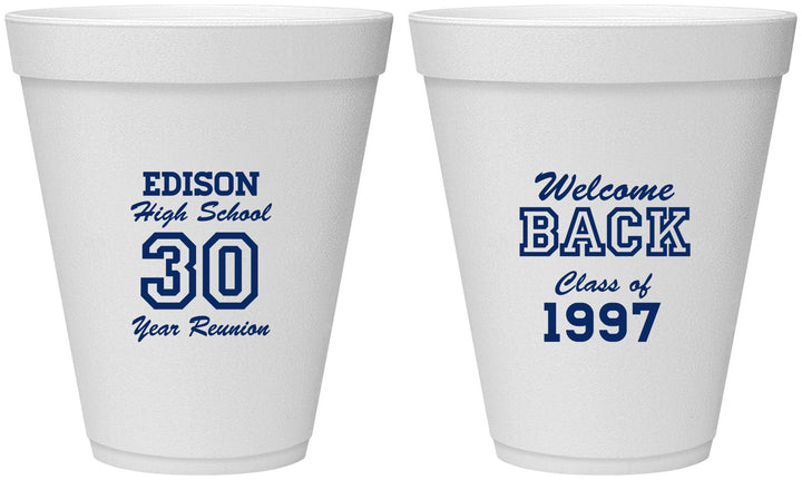 Personalized Class Reunion 12 oz Foam Cups - Class Of 1997 30 Year | 140022