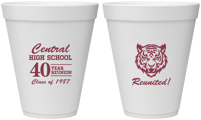 Personalized Class Reunion 12 oz Foam Cups - Class Of 1987 40 Year | 140023
