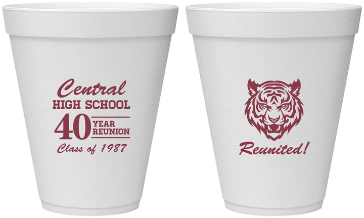 Personalized Class Reunion 12 oz Foam Cups - Class Of 1987 40 Year | 140023