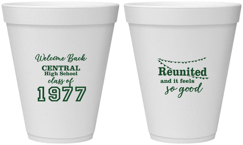 Personalized Class Reunion 12 oz Foam Cups - Class Of 1977 50 Year | 140029
