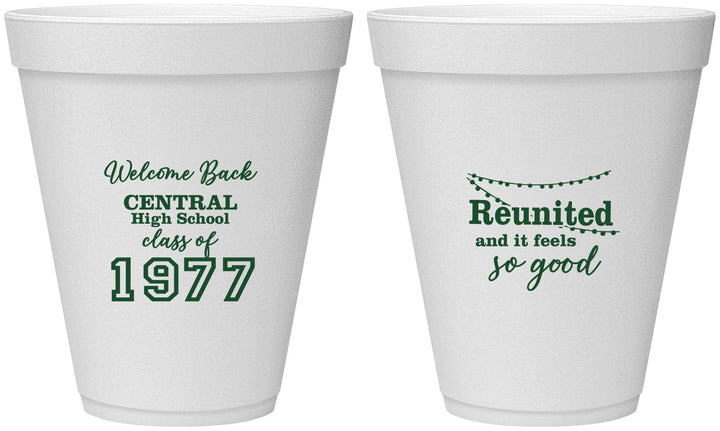 Personalized Class Reunion 12 oz Foam Cups - Class Of 1977 50 Year | 140029