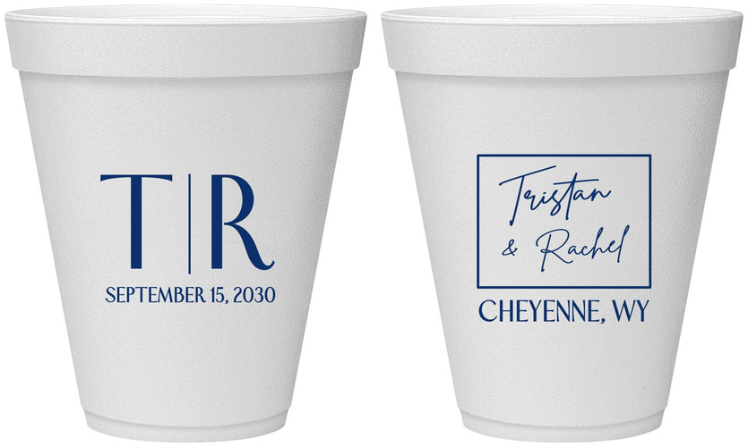 Personalized Wedding 12 oz Foam Cups - Wyoming | 149