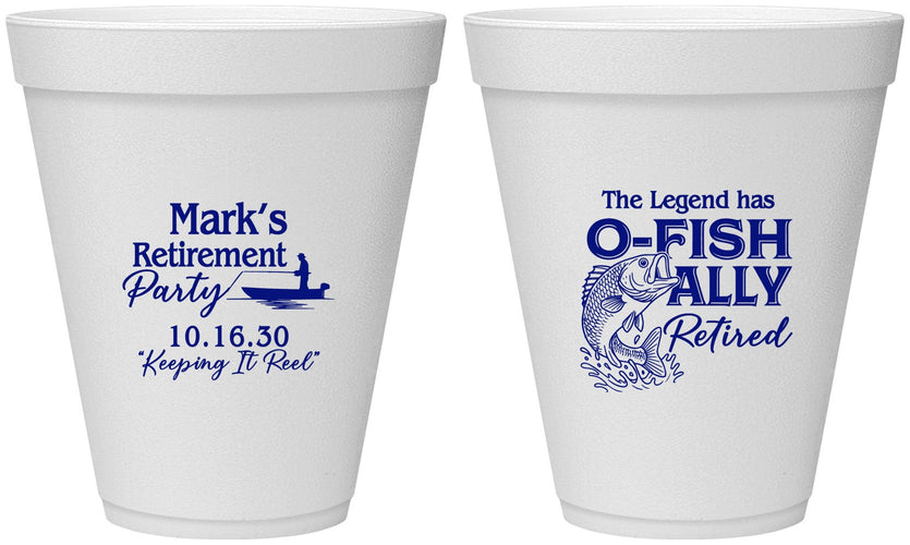Personalized Retirement 12 oz Foam Cups - Ofishally Retired | 150008