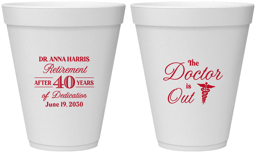 Personalized Retirement 12 oz Foam Cups - Doctor | 150017