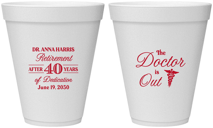 Personalized Retirement 12 oz Foam Cups - Doctor | 150017