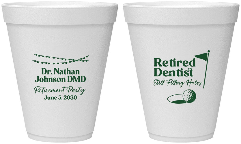 Personalized Retirement 12 oz Foam Cups - Dentist | 150019