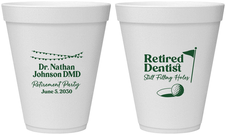 Personalized Retirement 12 oz Foam Cups - Dentist | 150019