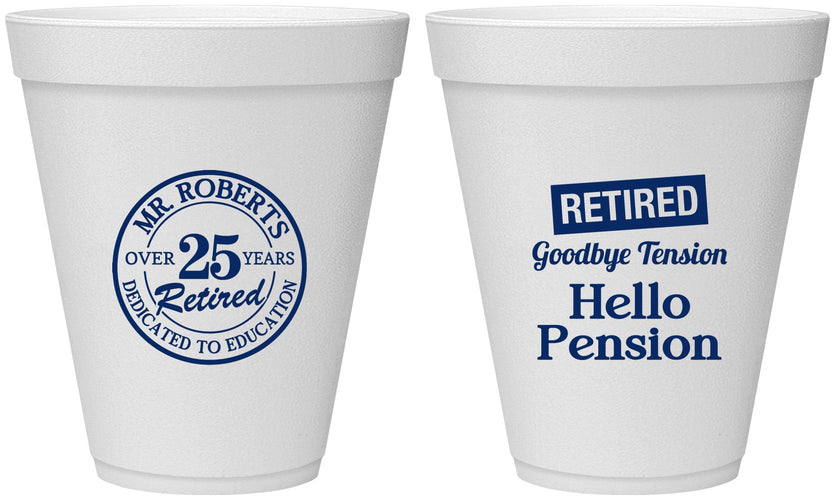 Personalized Retirement 12 oz Foam Cups - Teacher | 150024